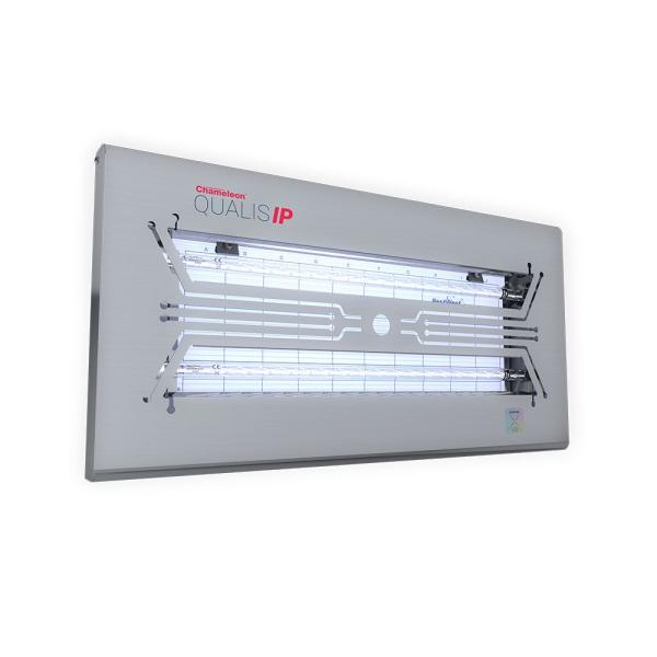 CHAMELEON QUALIS IP66 LED Insektenvernichter mit Quantum X LED Technologie in Volledelstahl-Bauweise, IP66-zertifiziert, Frontansicht